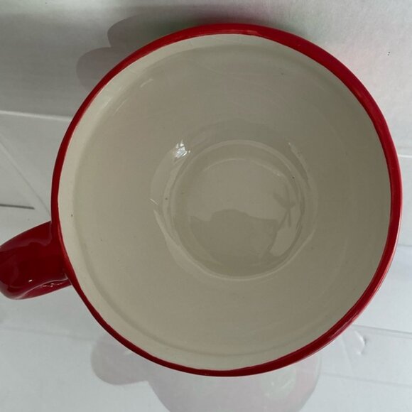 Vintage Santa Teapot Tea For One Holiday Red Green Polka Dot Crackle Barrel - Picture 9 of 16